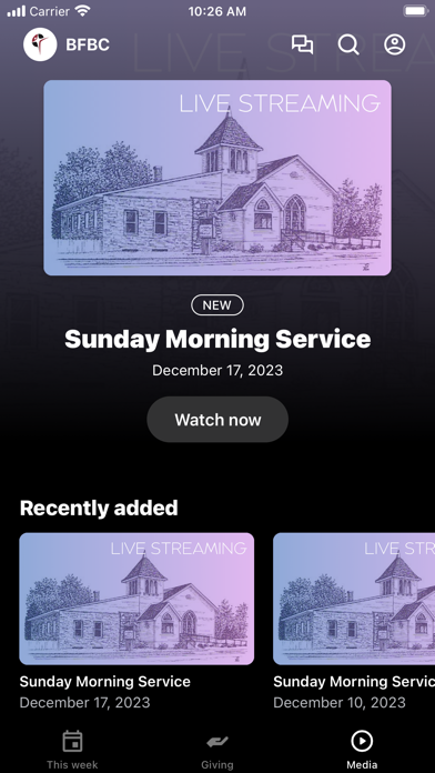 Bellevue First Baptist Church Screenshot