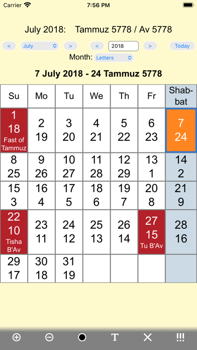 Jewish Calendar and Holidays L Screenshot