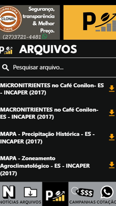 Painel do Café Screenshot