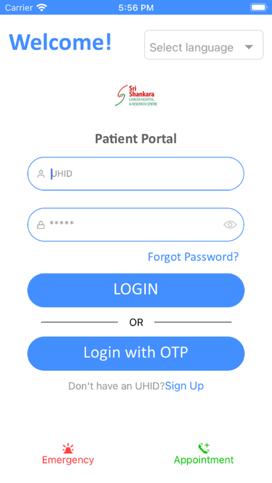 Sri Shankara Patient Portal Screenshot