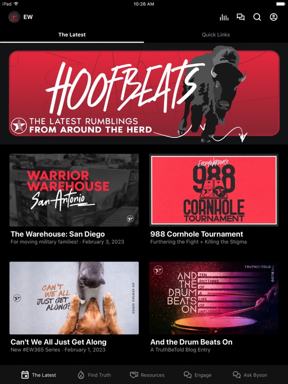 EveryWarrior.org iPad screenshot 1 - Lifestyle app