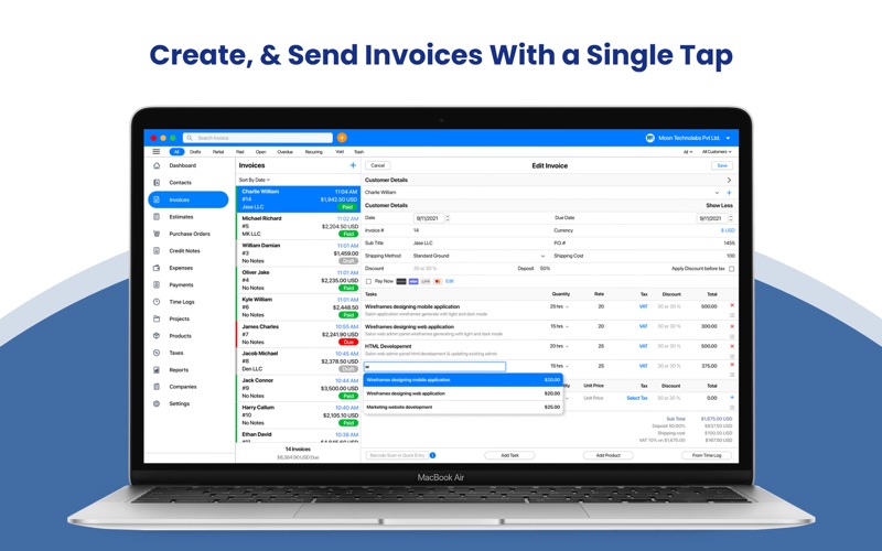 moon invoice - easy bill maker iphone screenshot 4