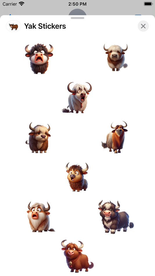 #1. Yak Stickers (iOS) Podle: Paul Scott