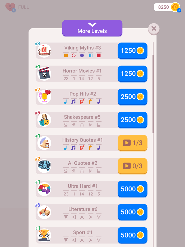 Cryptogram Word Brain Puzzle