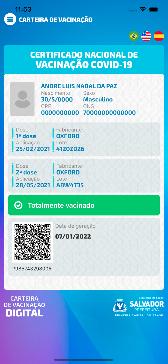 Carteira de Vacinação Digital