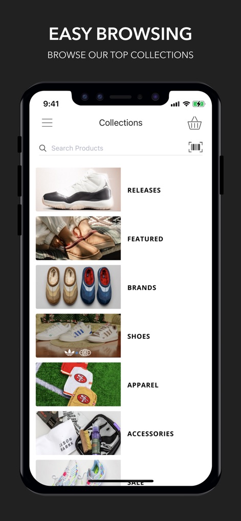 Shoe Palace - Users can effortlessly navigate through organized collections like 'Releases' and 'Brands', making it simple to find desired items with clear category listings and accompanying visuals.