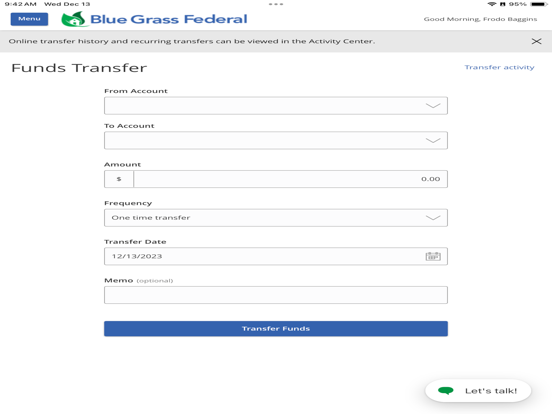 Blue Grass Federal Mobile iPad screenshot 5 - Finance app