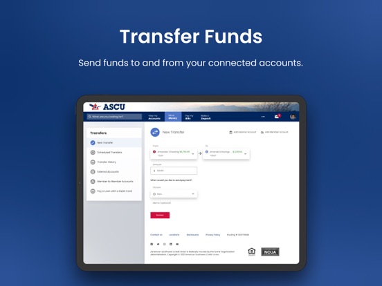ASCU Mobile Banking iPad screenshot 5 - Finance app