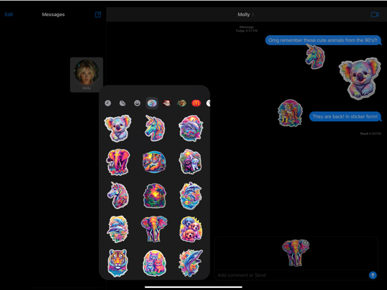 Screenshot #6 pour 90's Animal Stickers