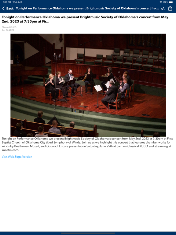 KUCO Classical Radio App iPad screenshot 5 - Music app