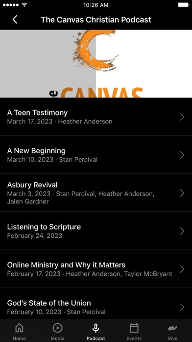 Canvas Christian Church Screenshot