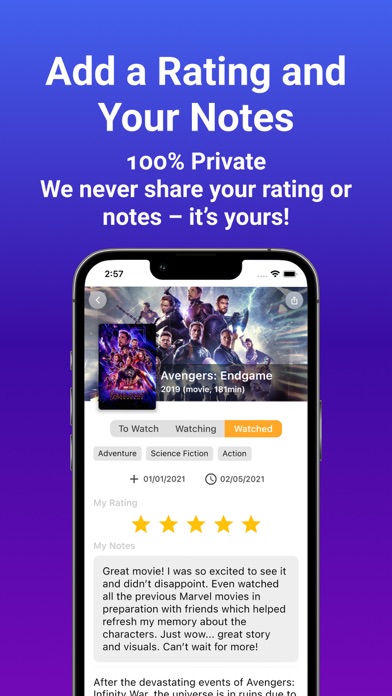 MyWatchlist: Movies & TV Shows Screenshot