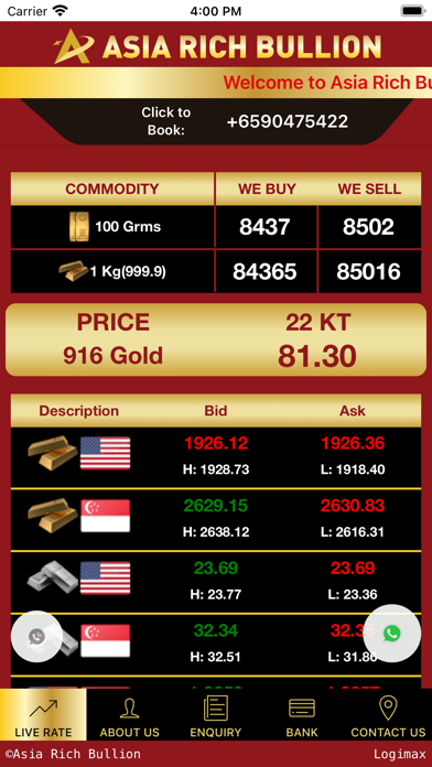 Asia Rich Bullion Screenshot