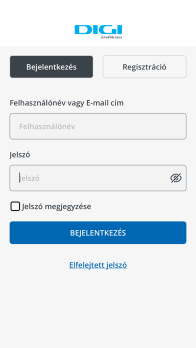 DIGI ügyfélkapu Screenshot