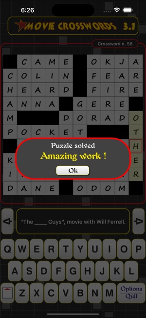 Movie Themed Crosswords