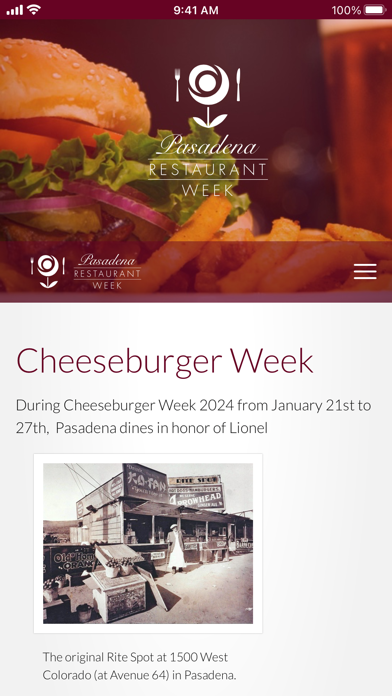Pasadena Restaurant Week Screenshot