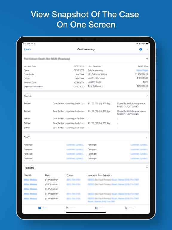 SmartAdvocate Client iPad screenshot 3 - Business app