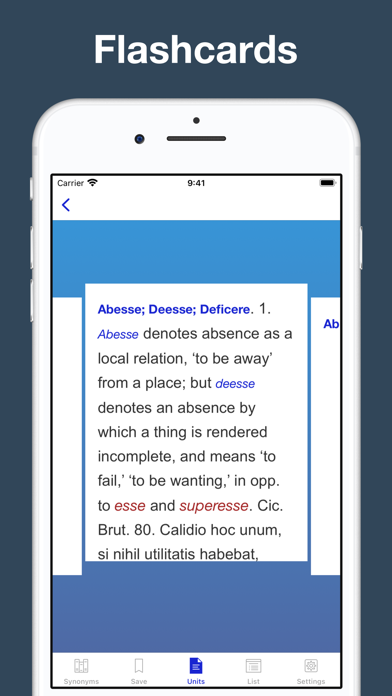 Latin synonym dictionary Screenshot