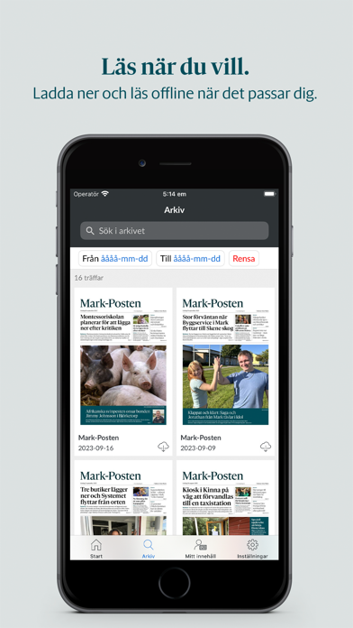 Mark-Posten e-tidning Screenshot