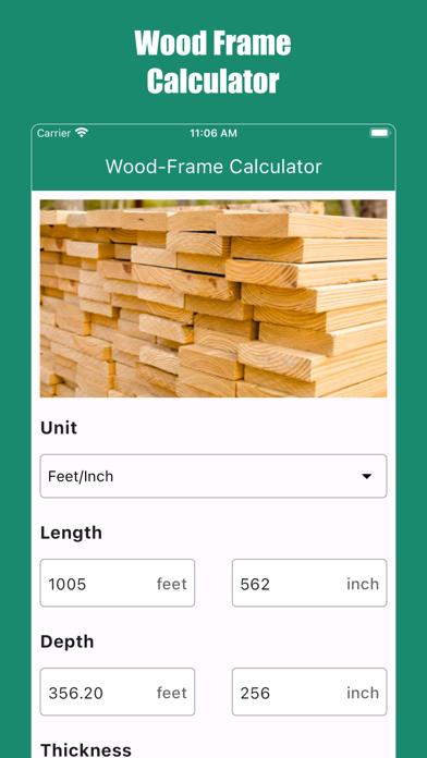 Screenshot #1 pour Wood Frame Calculator