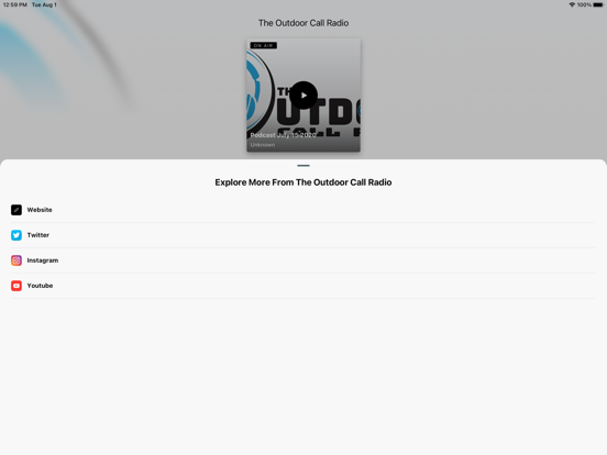 The Outdoor Call Radio iPad screenshot 3 - Music app