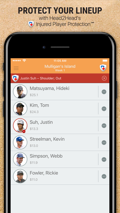 H2H Fantasy Golf Screenshot