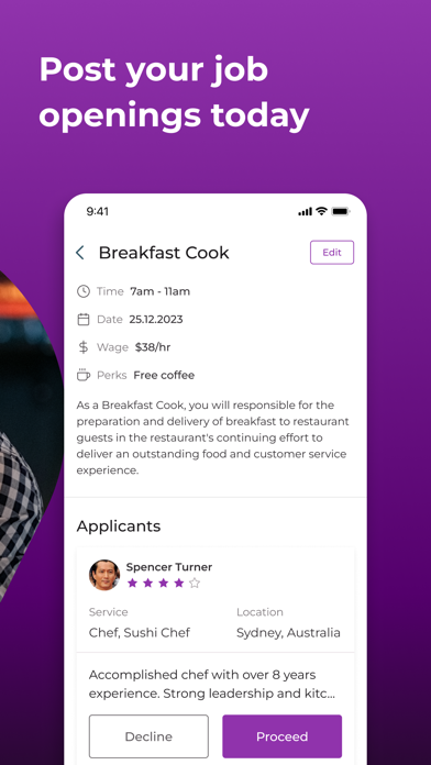 Hospitality Jobs App: Baristar Screenshot