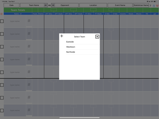 9450 Basketball Stat Tracker iPad screenshot 3 - Sports app