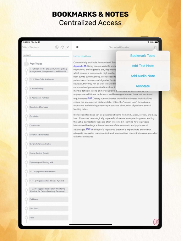 Pediatric Nutrition Guide iPad screenshot 8 - Medical app