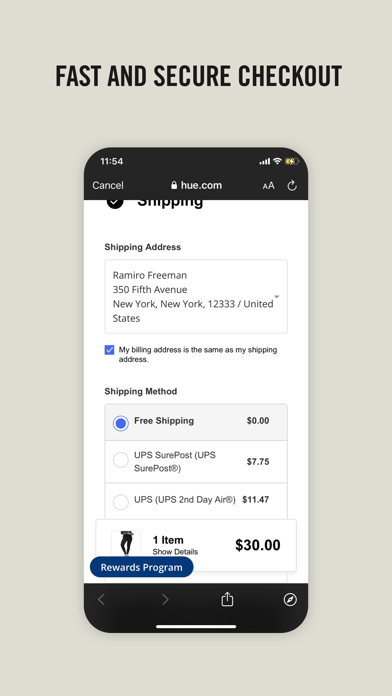 HUE Apparel Screenshot