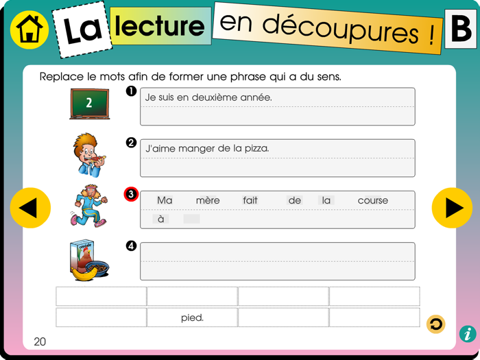 La lecture en découpures B