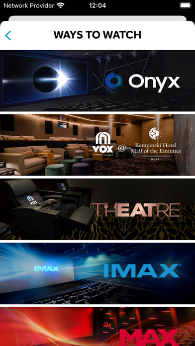 VOX Cinemas App Screenshot
