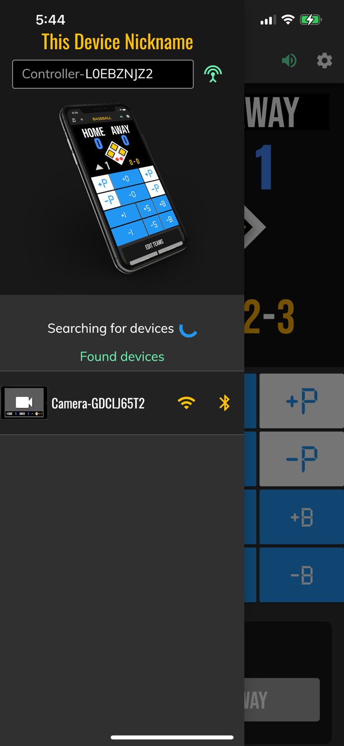 BT Baseball Controller