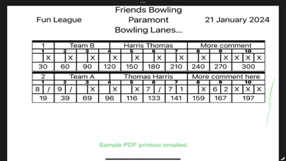 Bowling Roster Screenshot