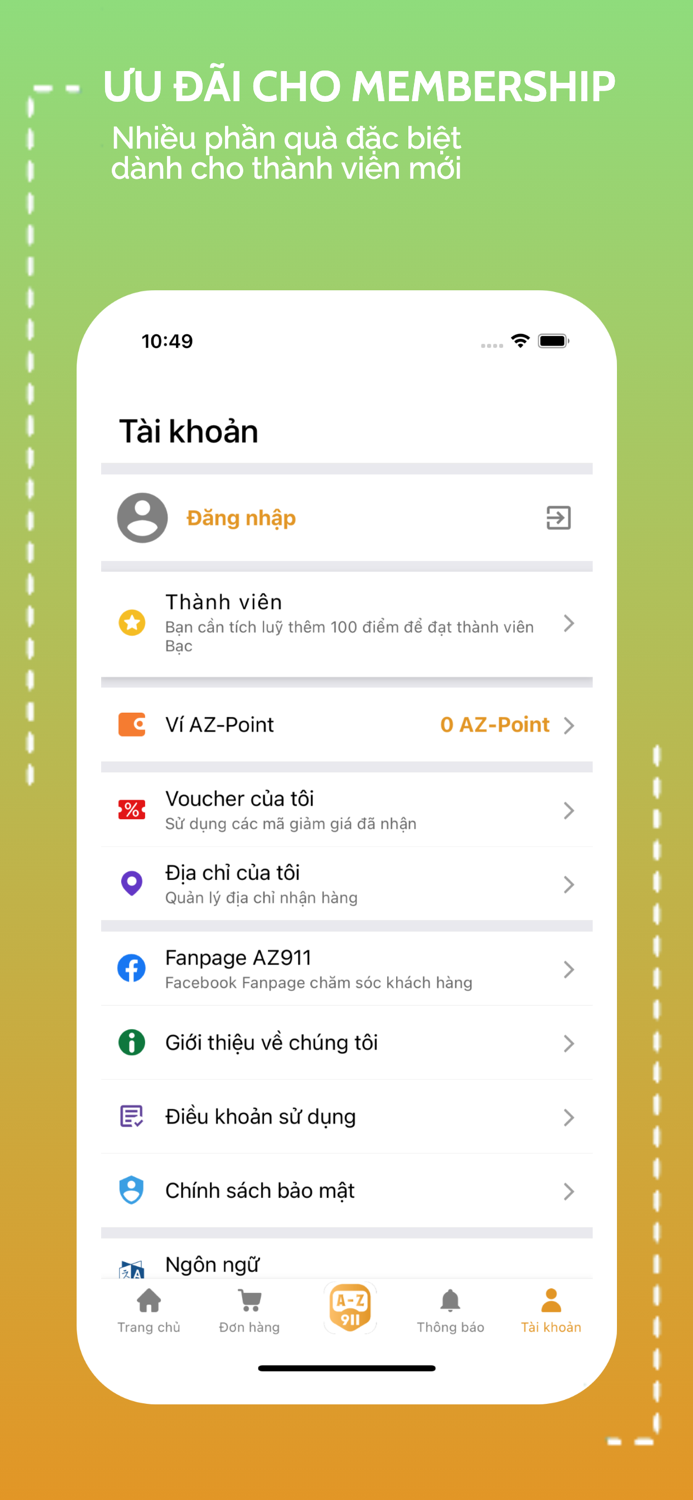 AZ911 – Mua sắm Online 24-7