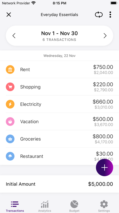 Checkbook: Budget & Expenses Screenshot
