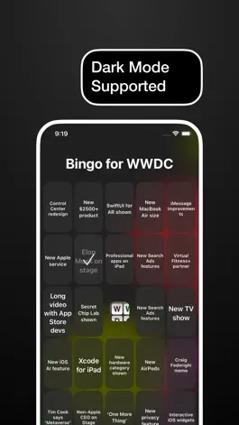 Game screenshot Bingo for WWDC hack