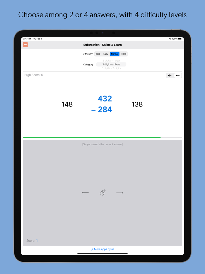 Subtraction - Swipe and Learn