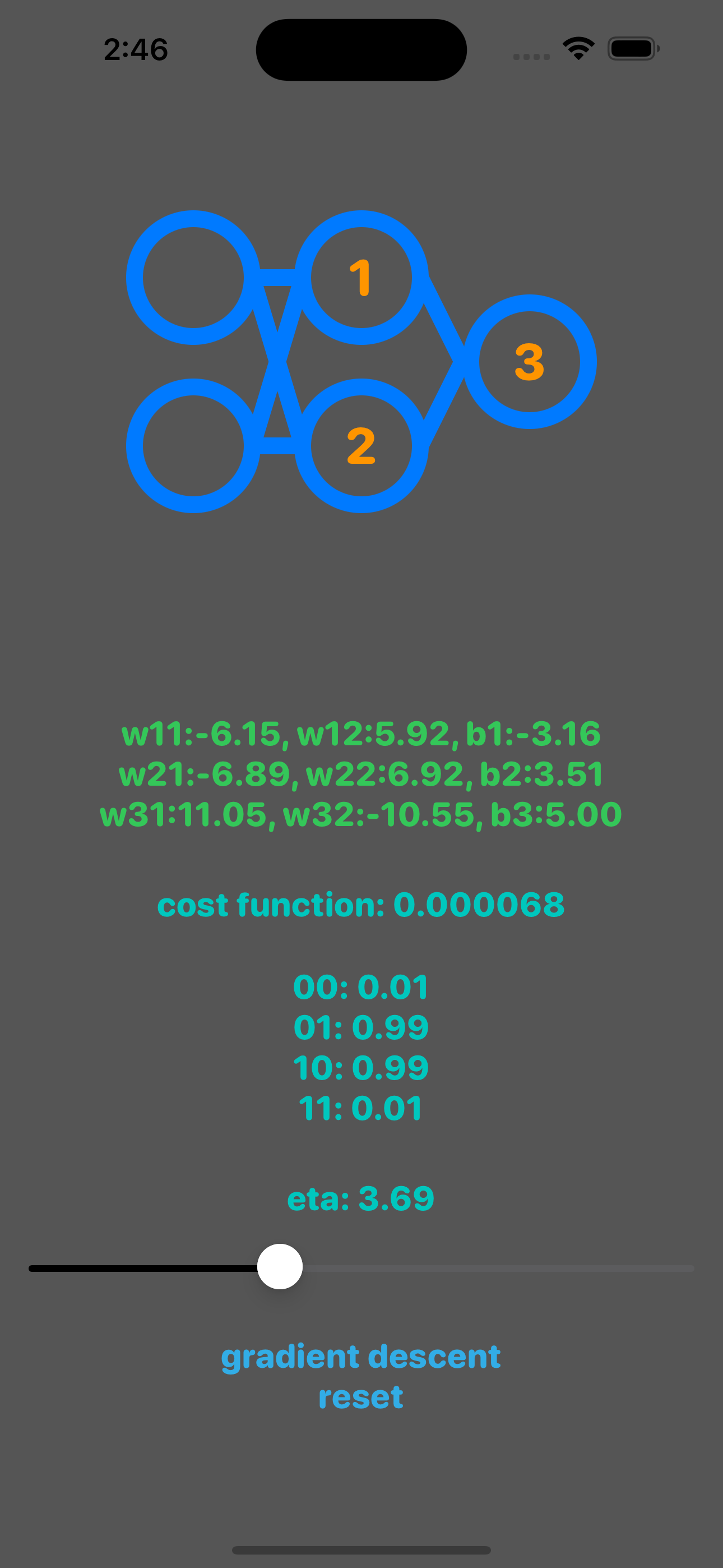 neural networks for XOR