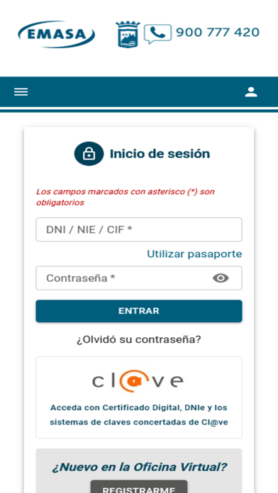 Oficina Virtual Emasa Screenshot