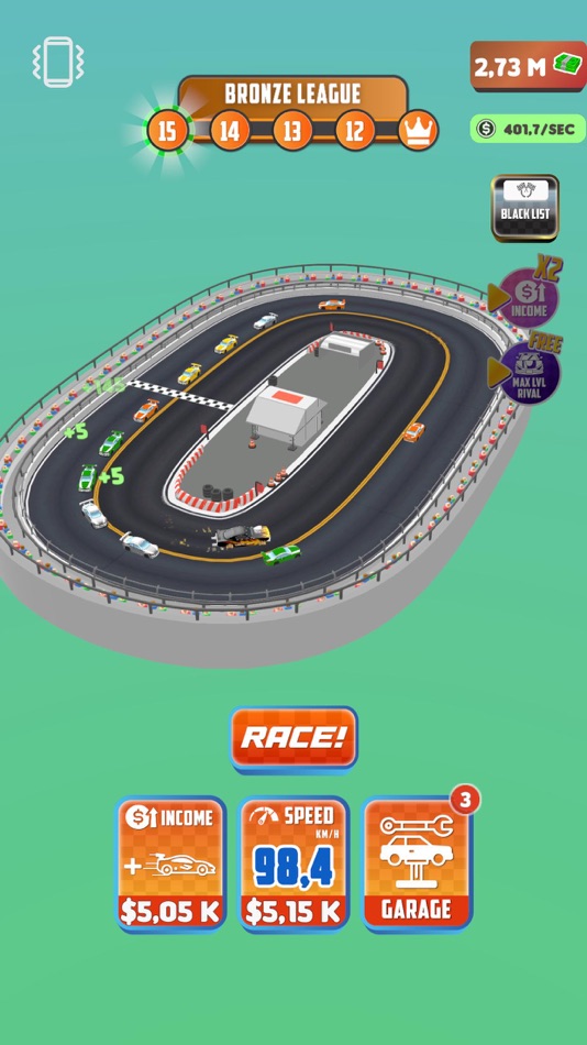 #1. Clicker Racing 3D (iOS) 由: MondayOFF