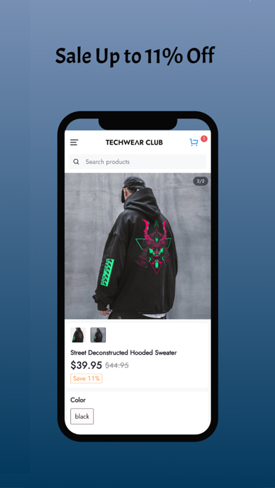 Techwear Club Store Screenshot