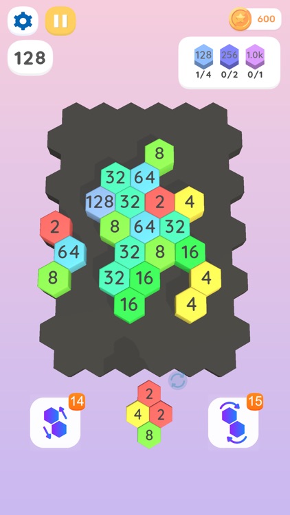 2048 Hexagon - Merge Puzzle 3D