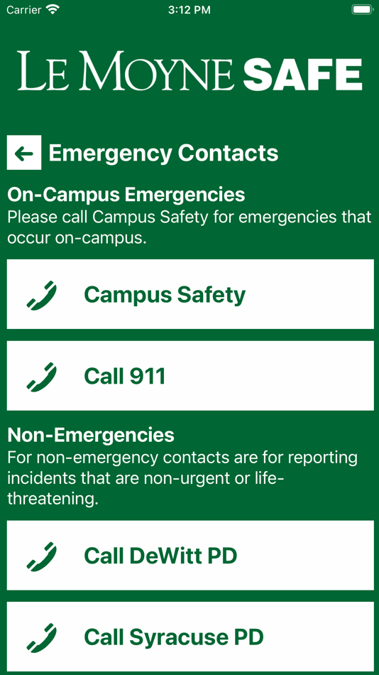 #2. Le Moyne Safe (iOS) By: Le Moyne College