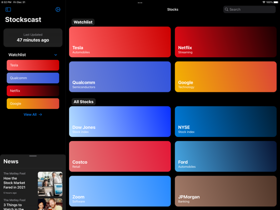 Stockscast iPad screenshot 1 - Finance app