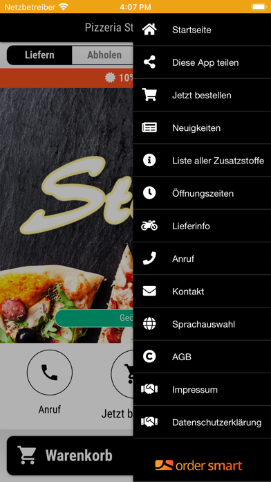 Pizzeria Stella Hemau Screenshot