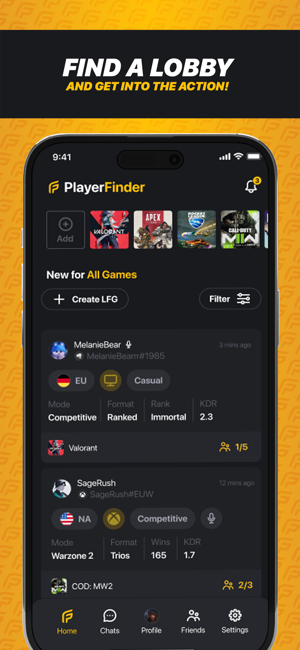 ‎PlayerFinder: LFG, Chat & Play Screenshot