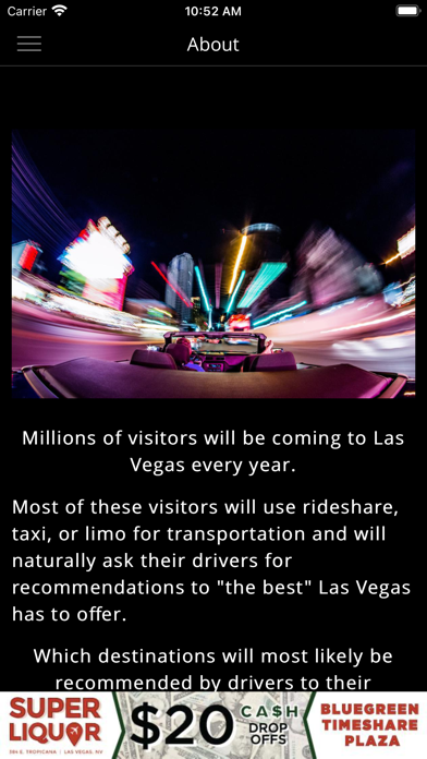 VEGAS KICKBACK APP Screenshot