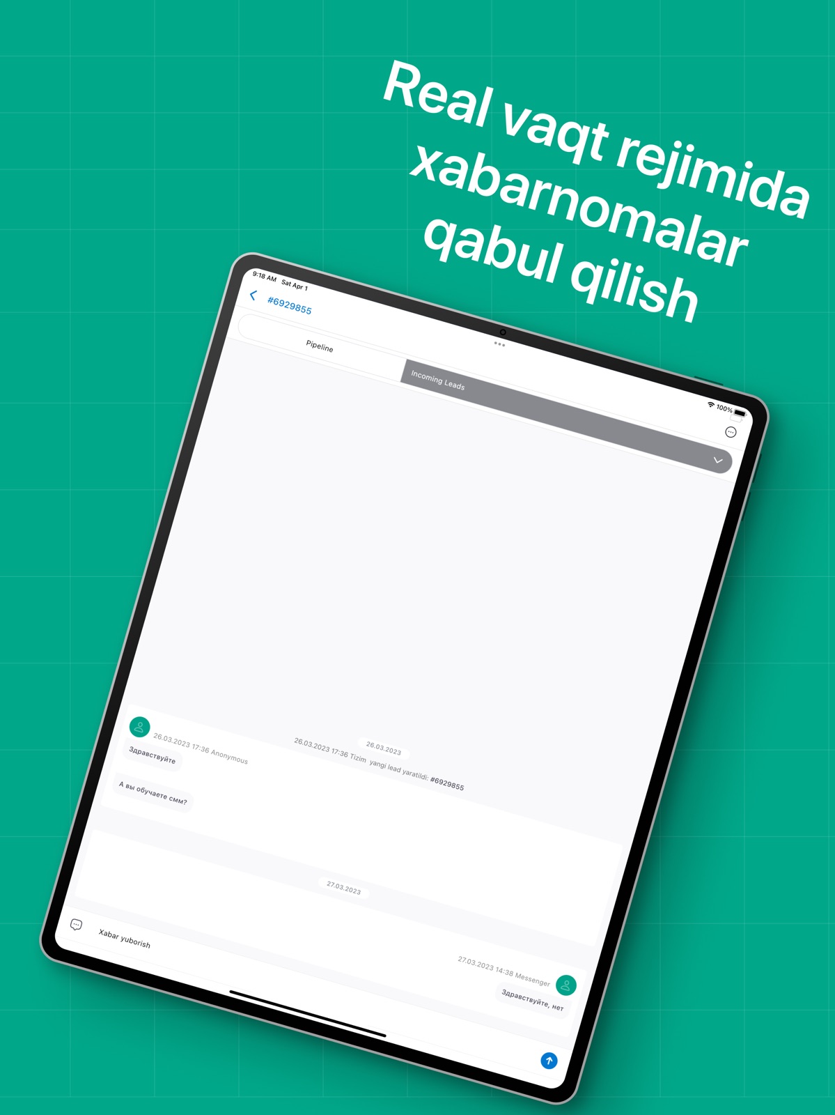 Uysot CRM ipad screenshot 3
