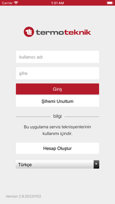 Termoteknik Mobil Servis Screenshot